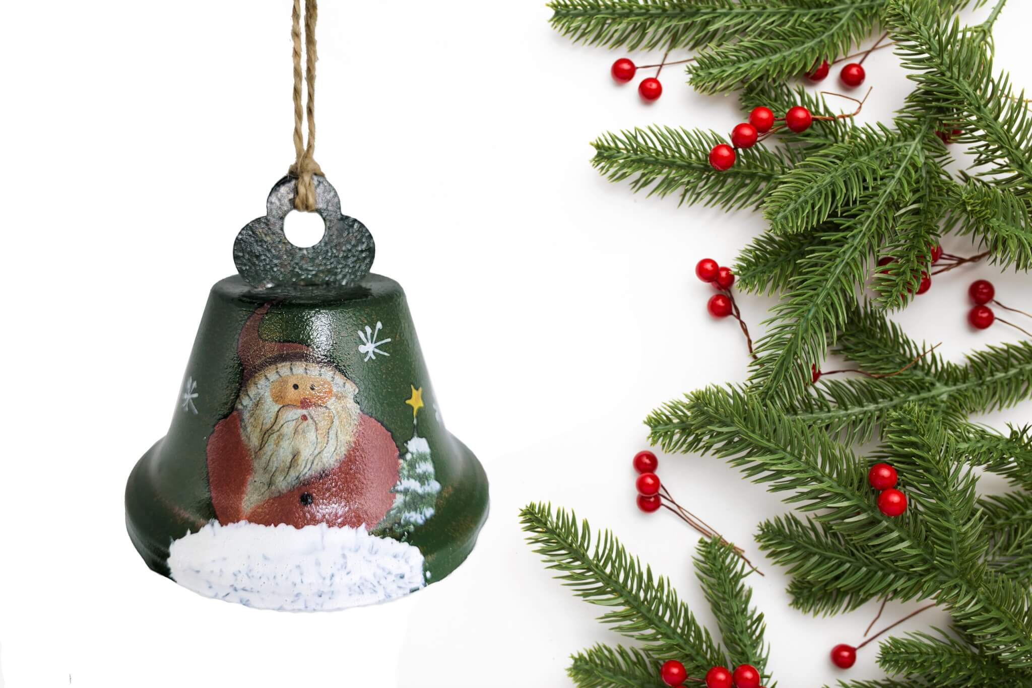 Christmas background with Christmas greeting message on white ba