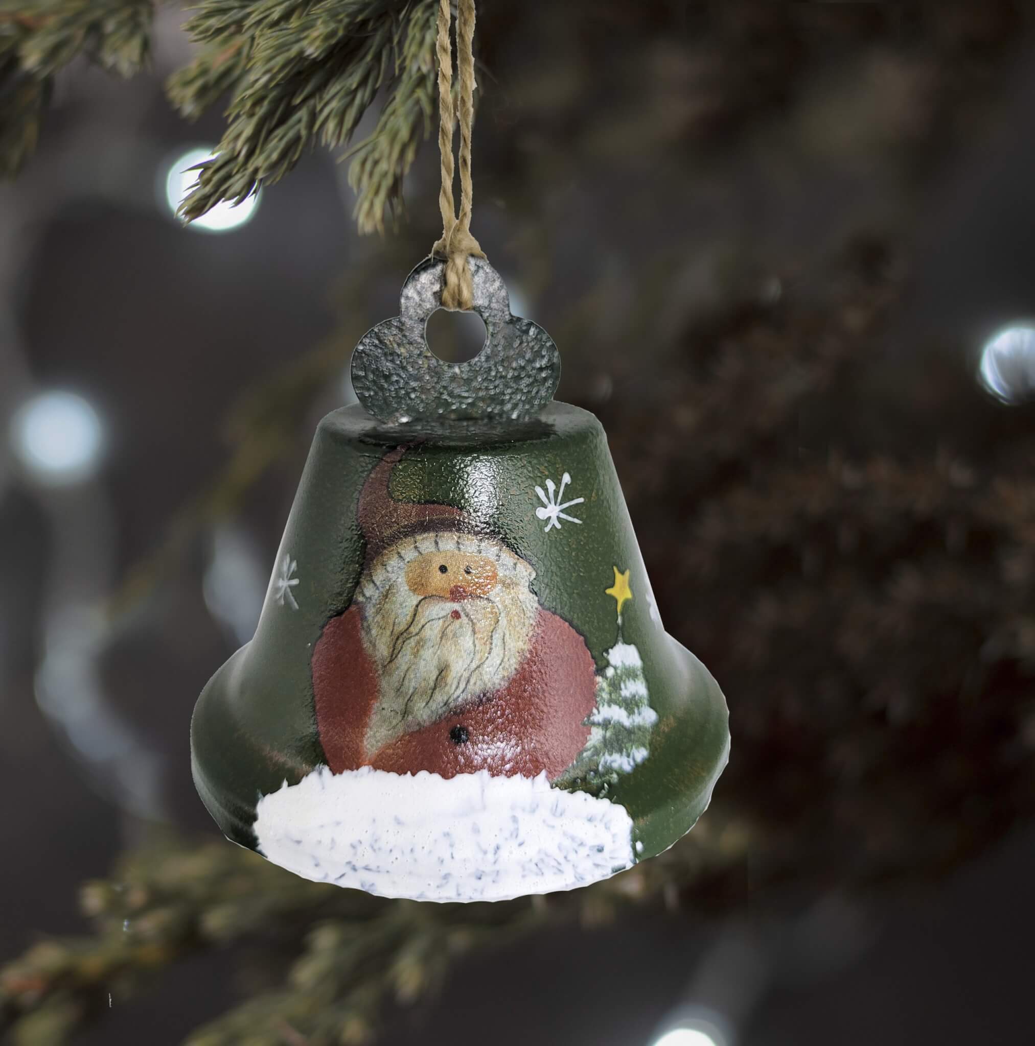 METAL BELL BAUBLE ORNAMENT - GREEN 2