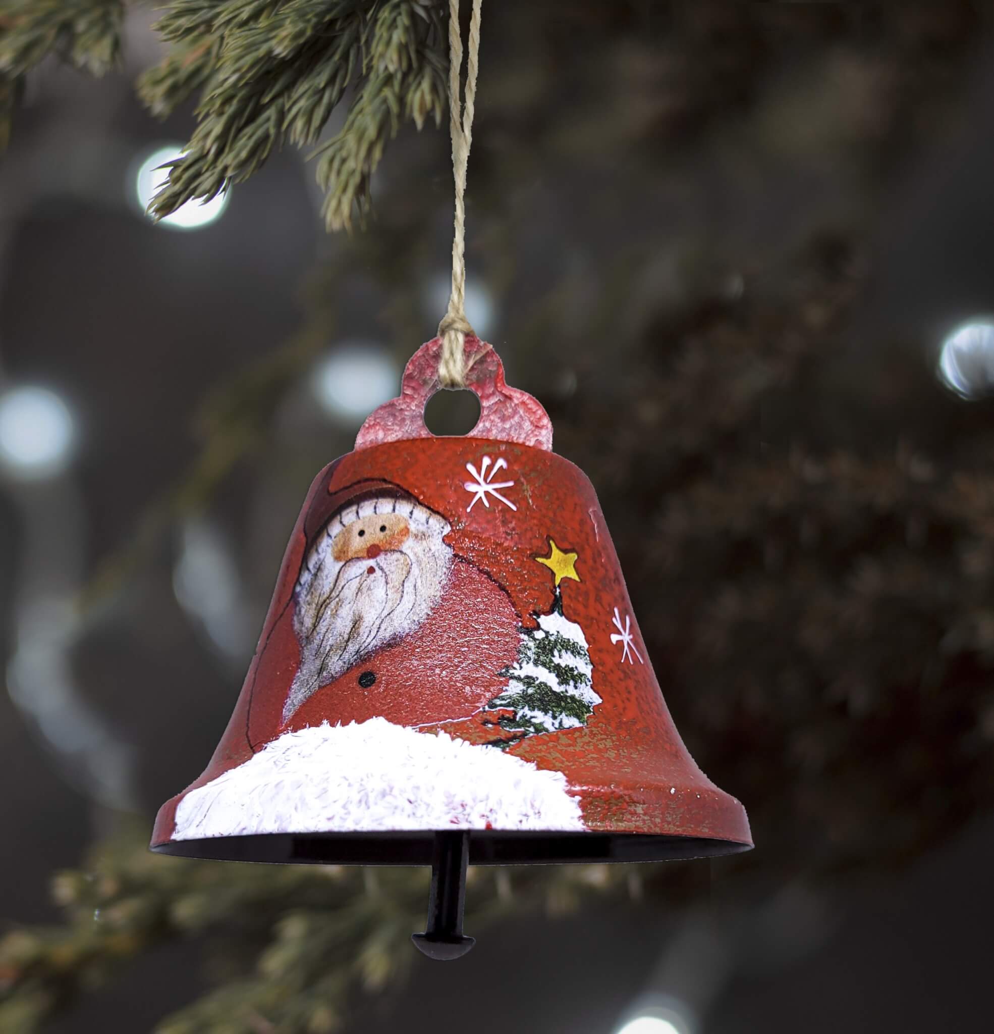 METAL BELL BAUBLE ORNAMENT - RED 2