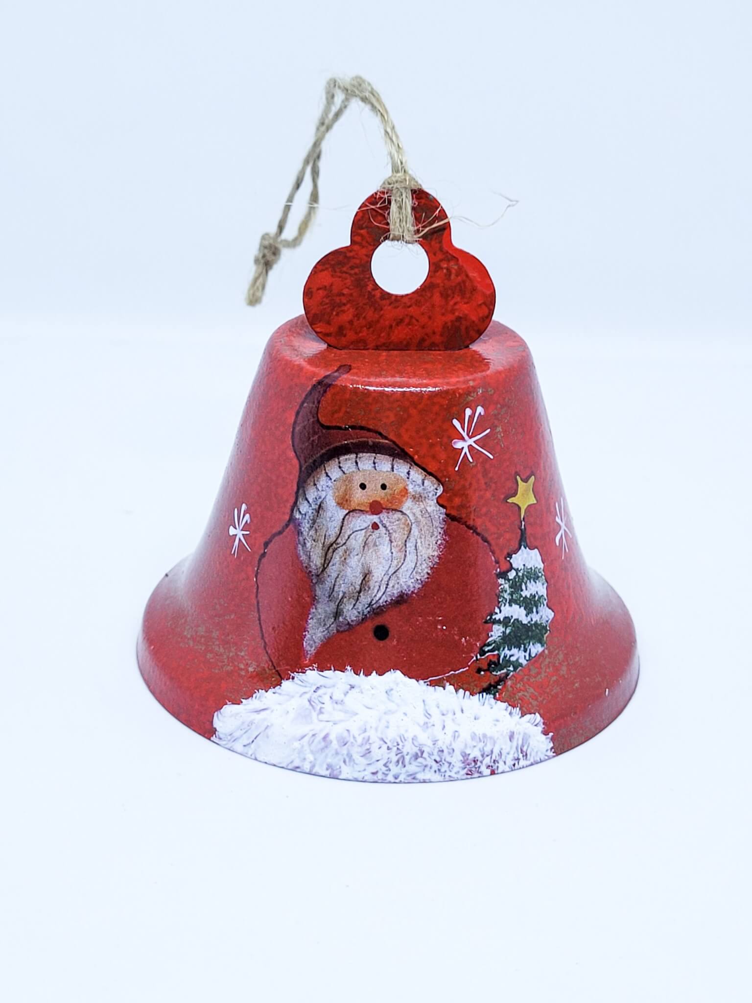 METAL BELL BAUBLE ORNAMENT - RED 3