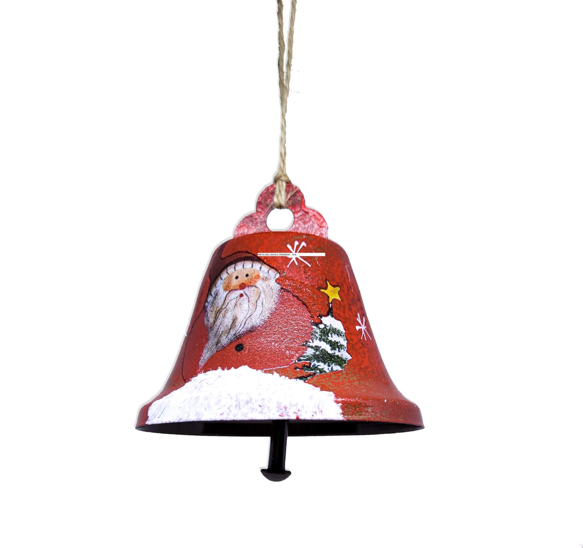 METAL BELL BAUBLE ORNAMENT - RED 4