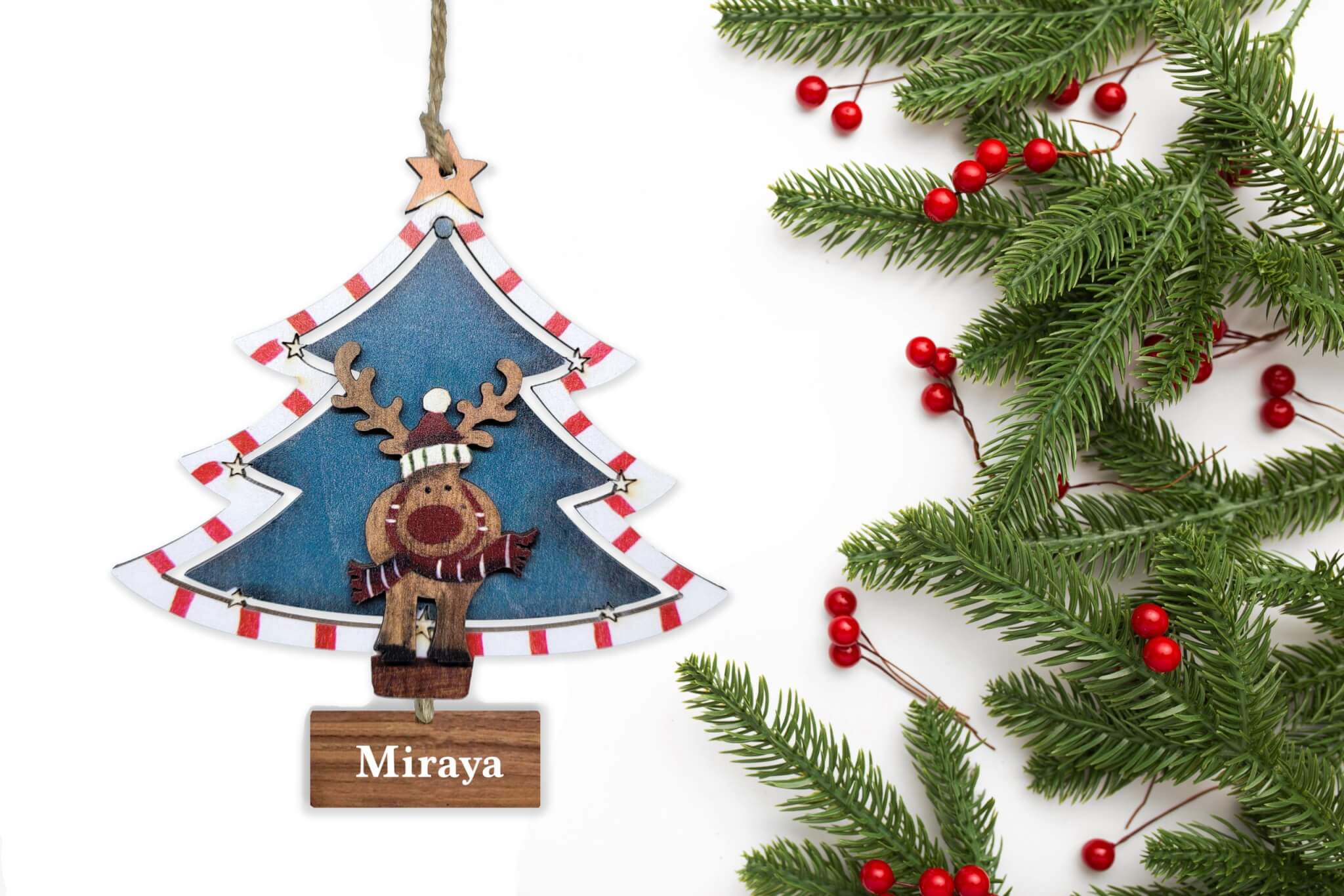 Christmas background with Christmas greeting message on white ba