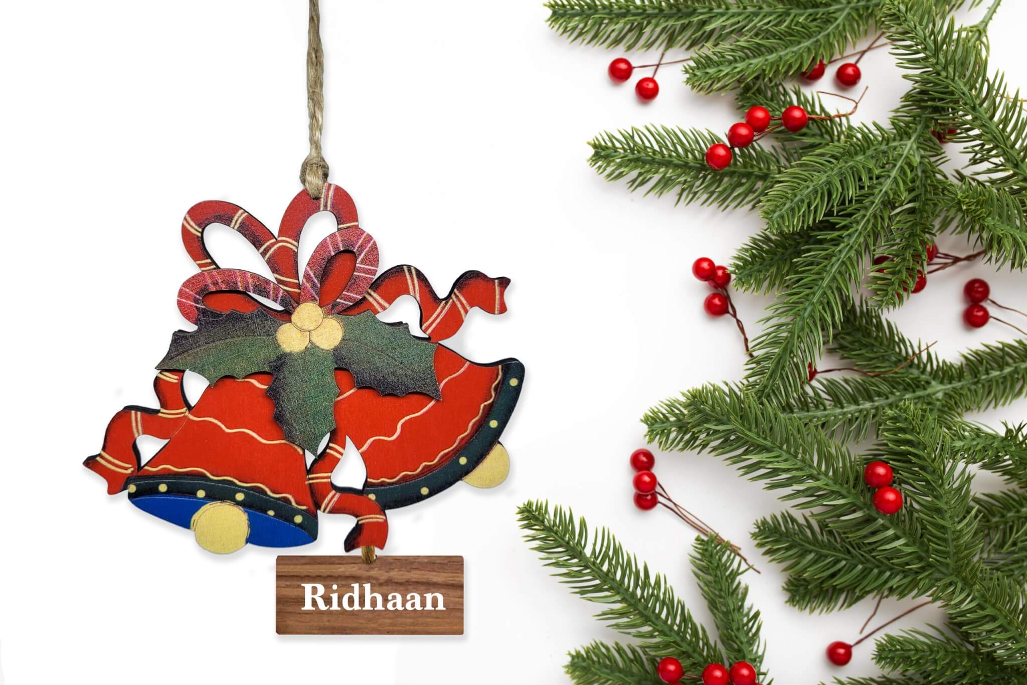 Christmas background with Christmas greeting message on white ba